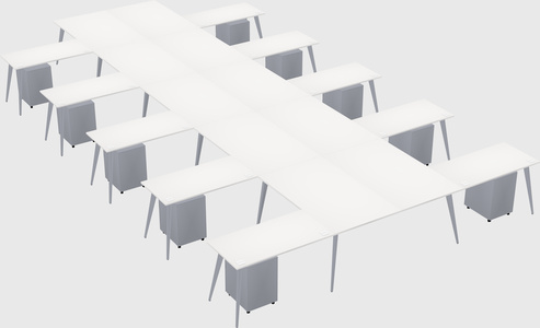 Shared l-shaped office desk system