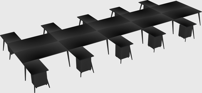 Shared l-shaped office desk system