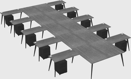 Shared l-shaped office desk system