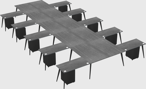 Shared l-shaped office desk system