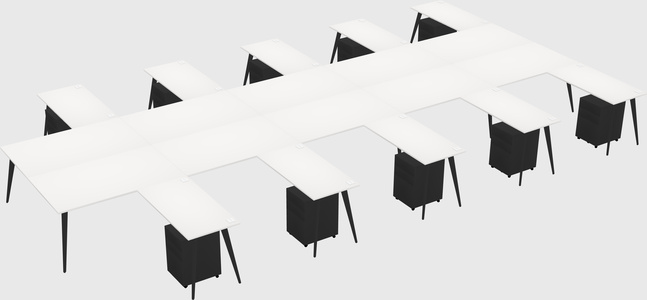 Shared L-shaped Office Desk System