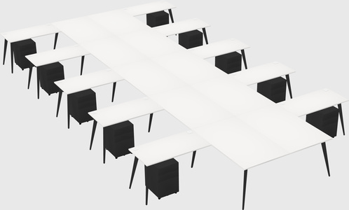 Shared l-shaped office desk system