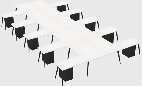 Shared l-shaped office desk system