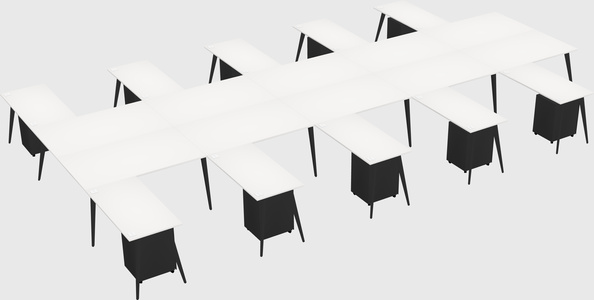 Shared l-shaped office desk system