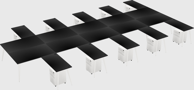 Shared L-shaped Office Desk System