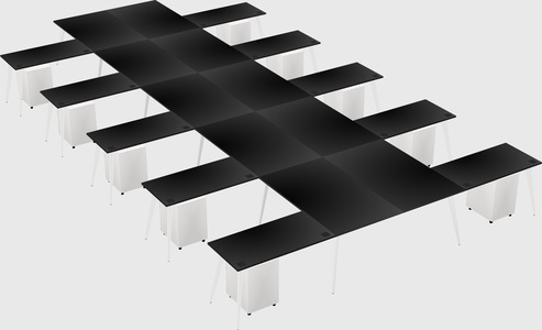 Shared l-shaped office desk system