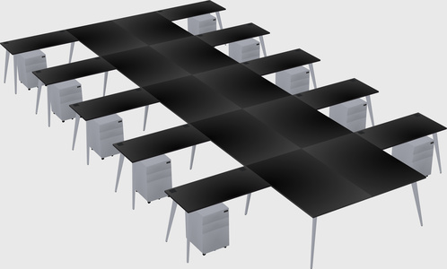 Shared l-shaped office desk system