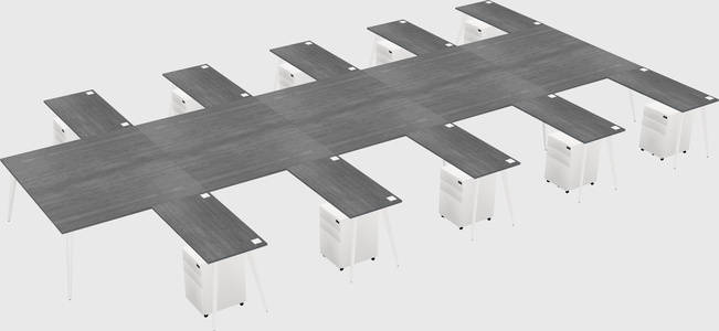 Shared L-shaped Office Desk System