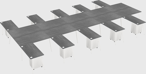Shared l-shaped office desk system