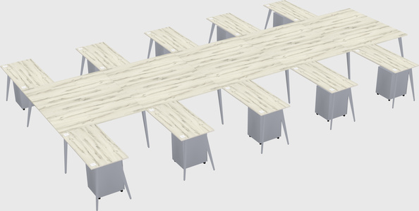 Shared l-shaped office desk system
