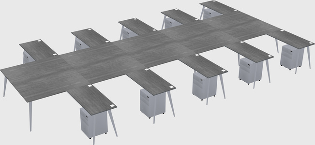 Shared L-shaped Office Desk System