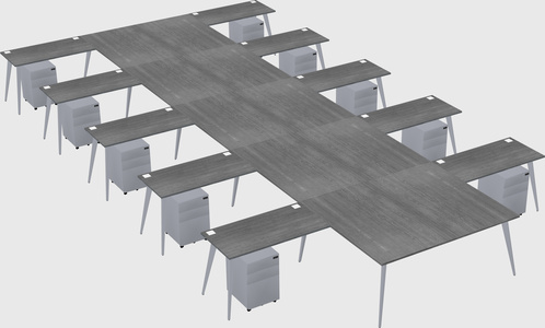 Shared l-shaped office desk system