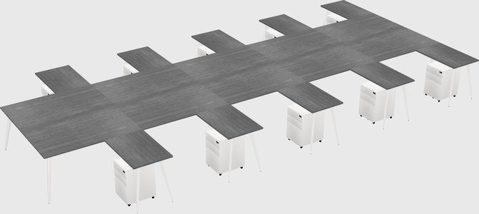 Shared L-shaped Office Desk System