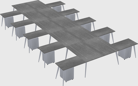 Shared l-shaped office desk system