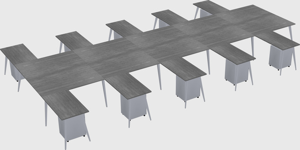 Shared l-shaped office desk system