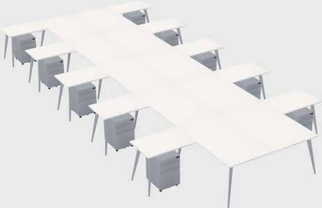 Shared l-shaped office desk system