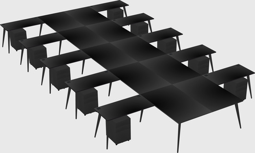 Shared l-shaped office desk system