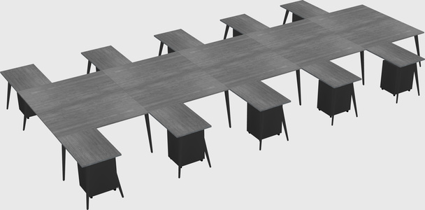 Shared l-shaped office desk system