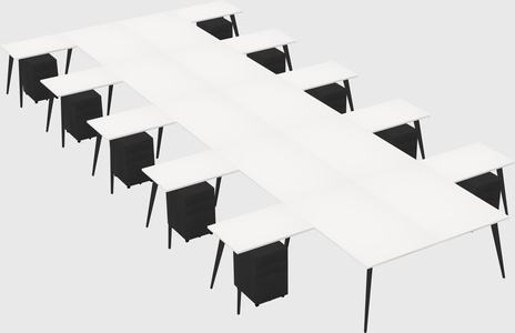 Shared l-shaped office desk system