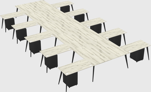 Shared l-shaped office desk system