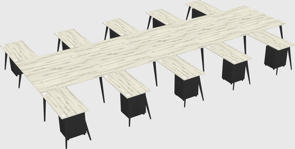 Shared l-shaped office desk system