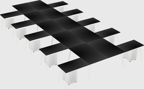 Shared l-shaped office desk system