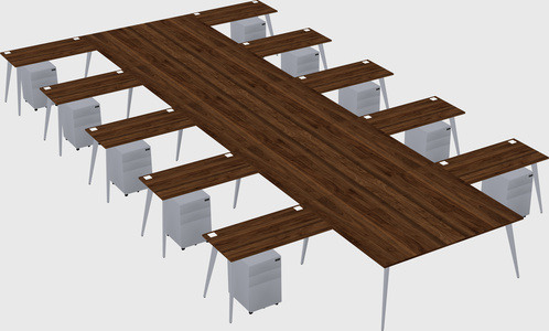 Shared l-shaped office desk system