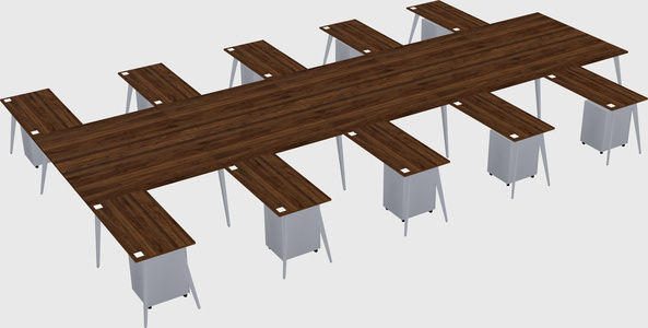Shared l-shaped office desk system