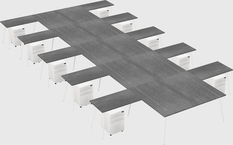 Shared l-shaped office desk system