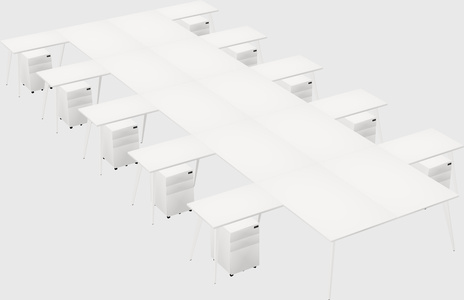 Shared l-shaped office desk system