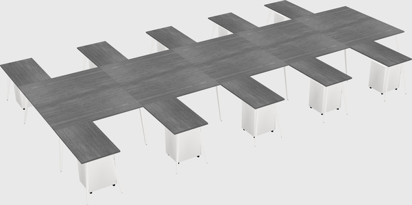 Shared l-shaped office desk system