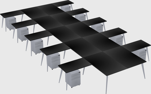 Shared l-shaped office desk system