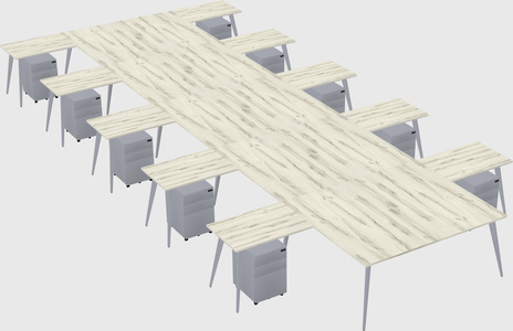 Shared l-shaped office desk system