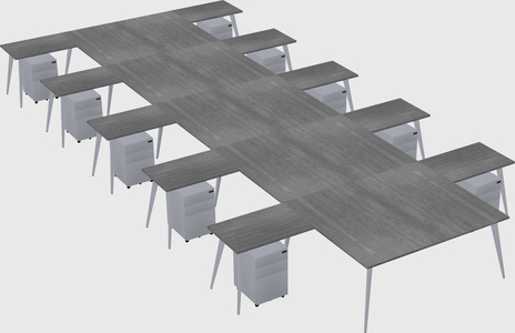 Shared l-shaped office desk system