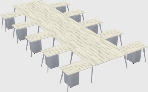 Shared l-shaped office desk system