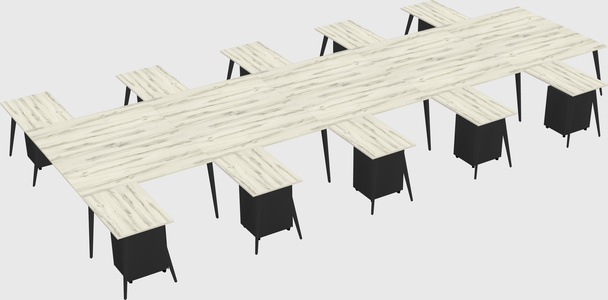 Shared l-shaped office desk system