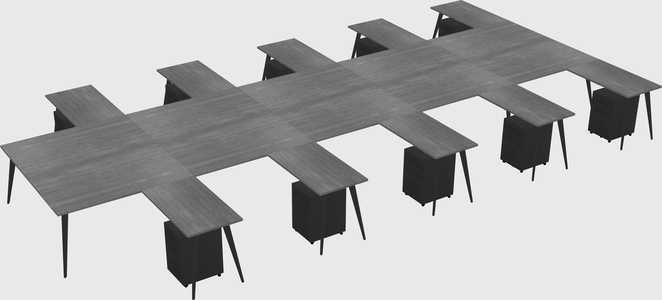 Shared L-shaped Office Desk System