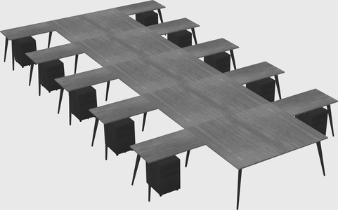 Shared l-shaped office desk system