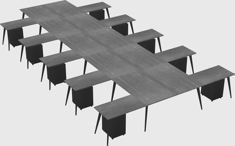 Shared l-shaped office desk system