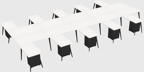 Shared l-shaped office desk system