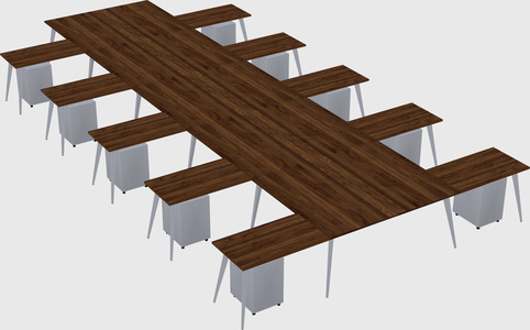 Shared l-shaped office desk system