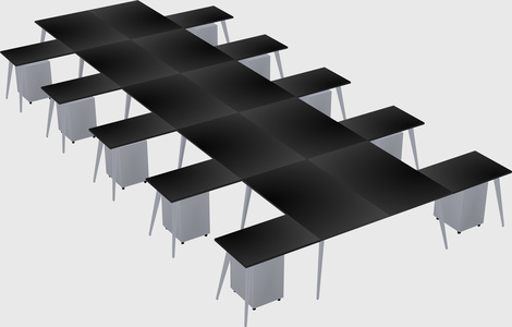 Shared l-shaped office desk system