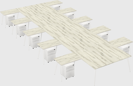 Shared l-shaped office desk system