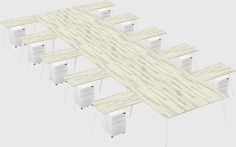 Shared l-shaped office desk system
