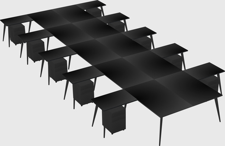 Shared l-shaped office desk system
