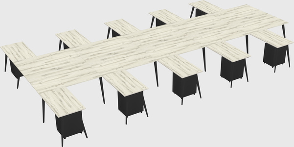 Shared l-shaped office desk system
