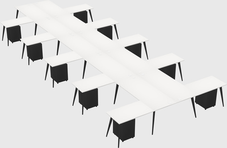 Shared l-shaped office desk system