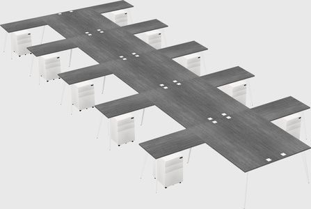Shared l-shaped office desk system