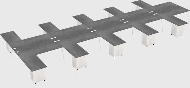 Shared l-shaped office desk system