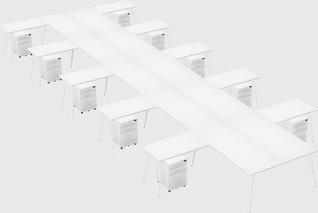 Shared l-shaped office desk system